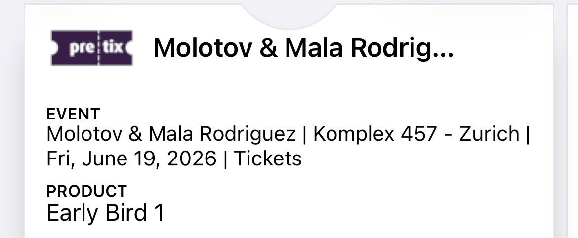 Biglietti: Molotov & Mala Rodriguez | 19. Juni 2026 | Ticket – Nuovo (secondo la descrizione) da Winterthur venduto da toreba