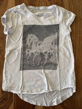 Esprit T-Shirt Gr. 140 / 146 Weiss Einhorn
