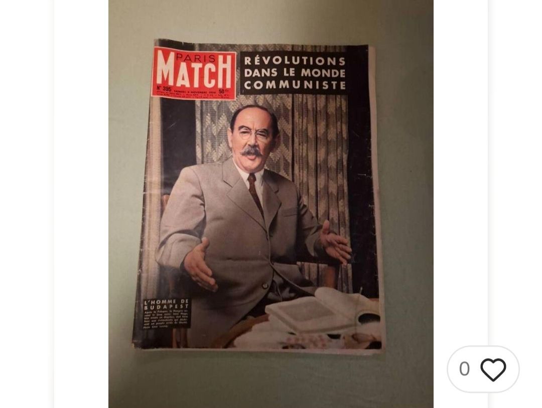 Riviste & Magazine: Match Paris Journal 3.11.1956 – Usato da Nürensdorf venduto da DANG3REUX