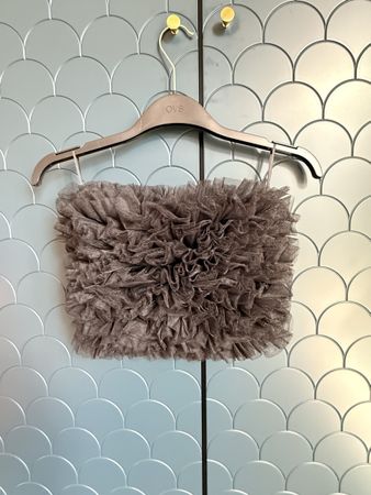 Top bustier Zara Tulle Ruches Taglia S Nuovo/Usato Poco Esta