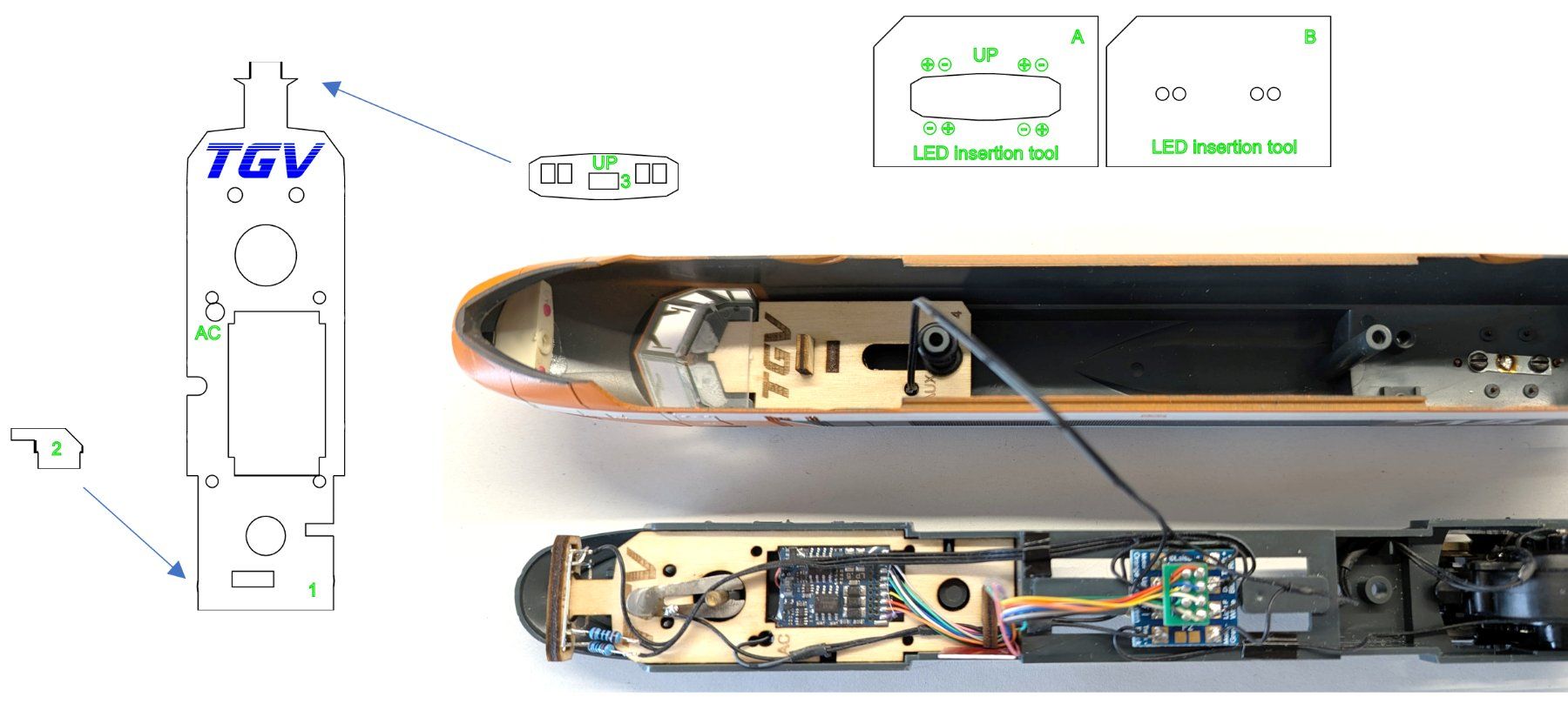 Lima Modellini di ferrovie: Kit éclairage LED pour TGV Lima H0 - Moteur annulaire – Usato da Neuchâtel venduto da tagtag02 2