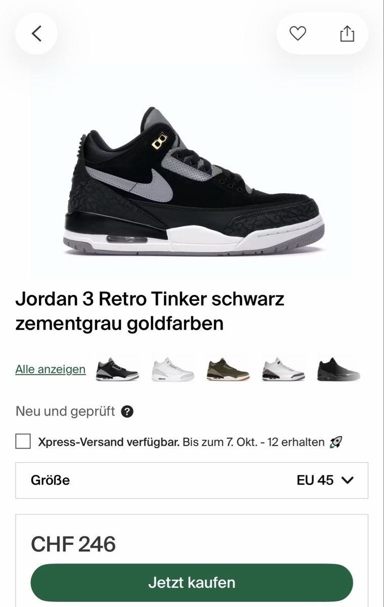 Jordan Scarpe da uomo: Jordan 3 Retro Tinker – Usato da Muttenz venduto da mar_ltc7 4
