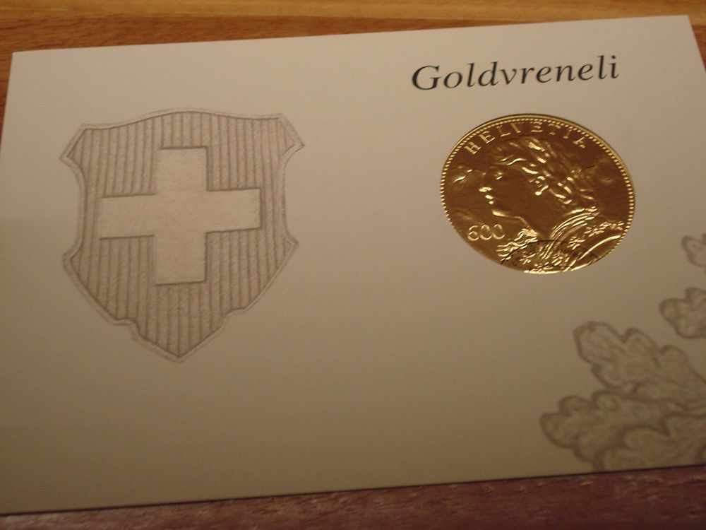 Souvenir Block Goldvreneli, 2013, mit Blattgold + Certificat Kaufen