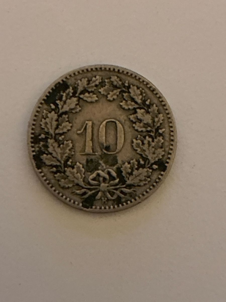 Alle Münzen: Nr. 6: 10 Rappen, Schweizer Franken, 1882 – Gebraucht aus Burgdorf von Yakari5165 1