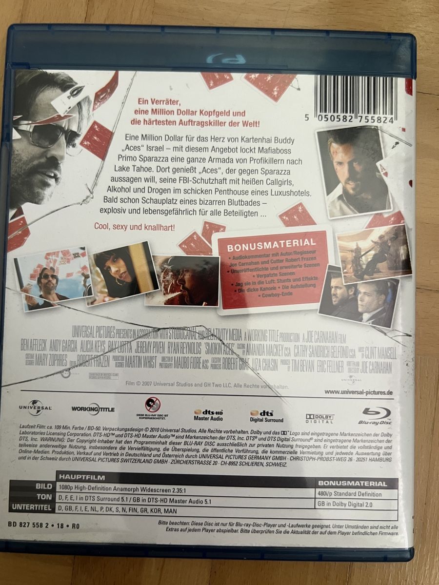 Tutti i DVDs: Smokin' Aces - Blu-ray Actionfilm – Usato da Winterthur venduto da swiss_quality1 1