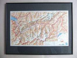 Original Walliser Landkarte Wallis Valais