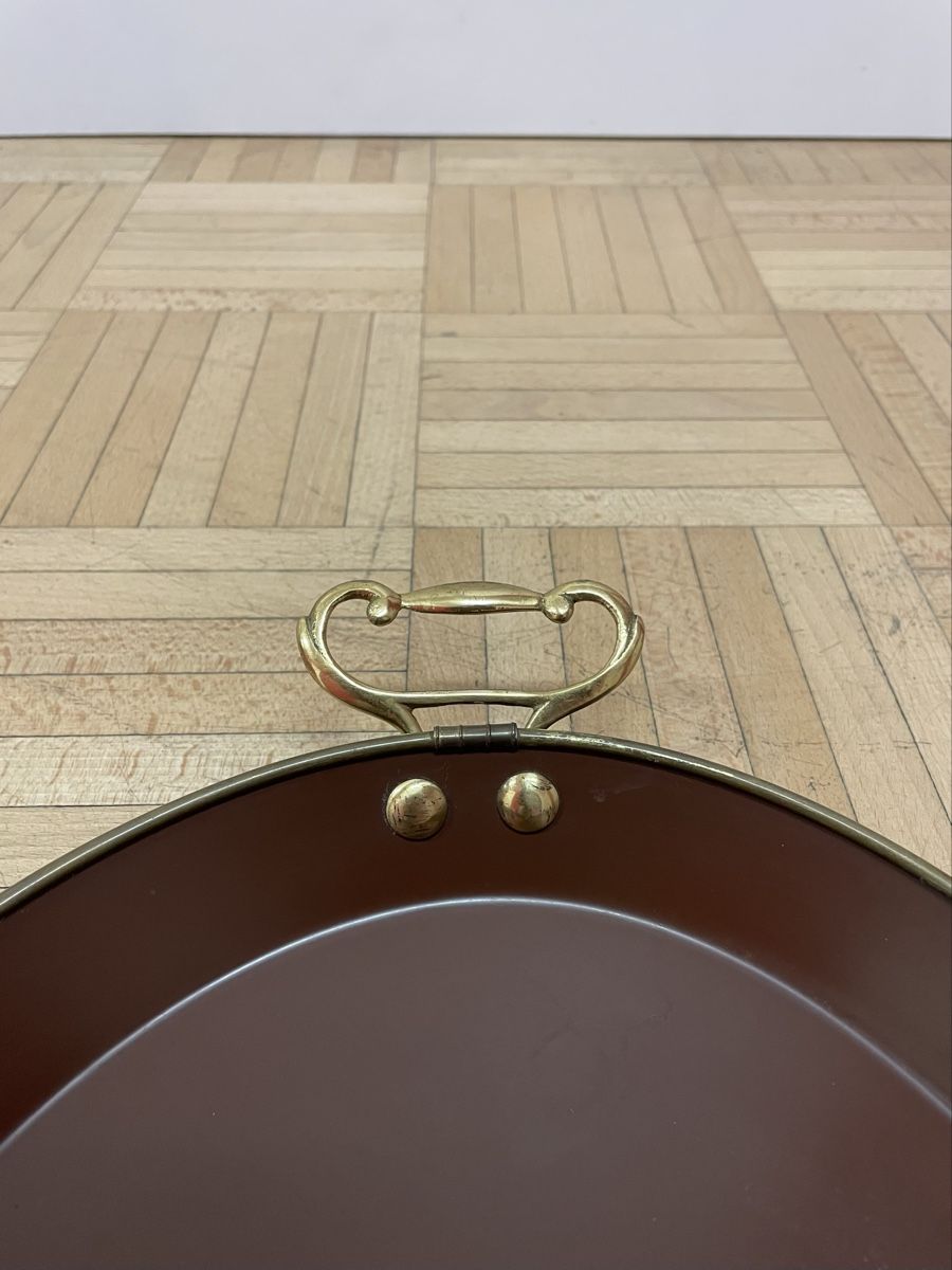 Piatti di portata: Ovales vintage Servicetablett Messing Griffe Serviertablett – Usato da Zürich venduto da Vintagewiesel 4