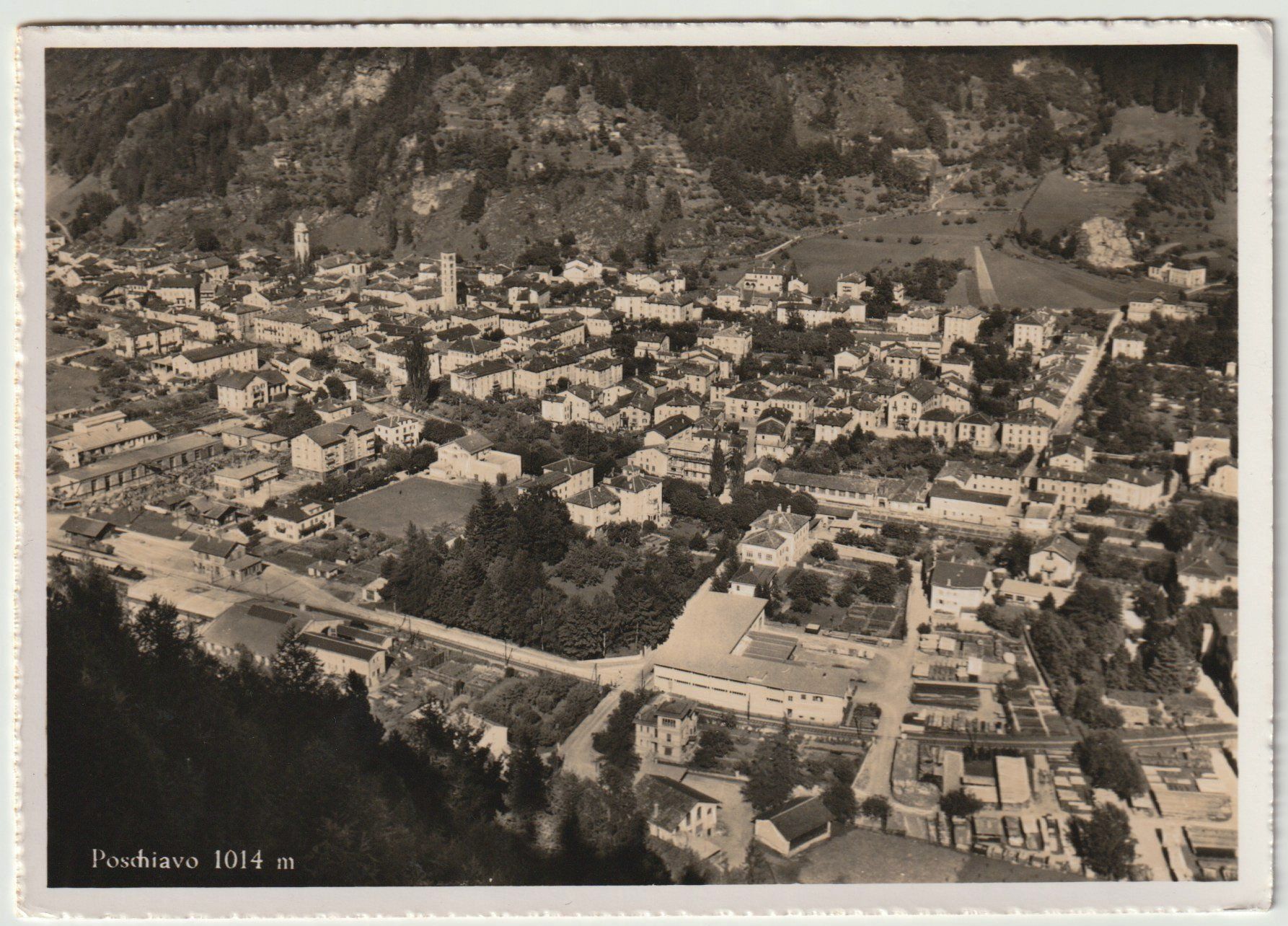 Cartoline postali: Ak Poschiavo, Fliegeraufnahme – Usato da Bedigliora venduto da positano