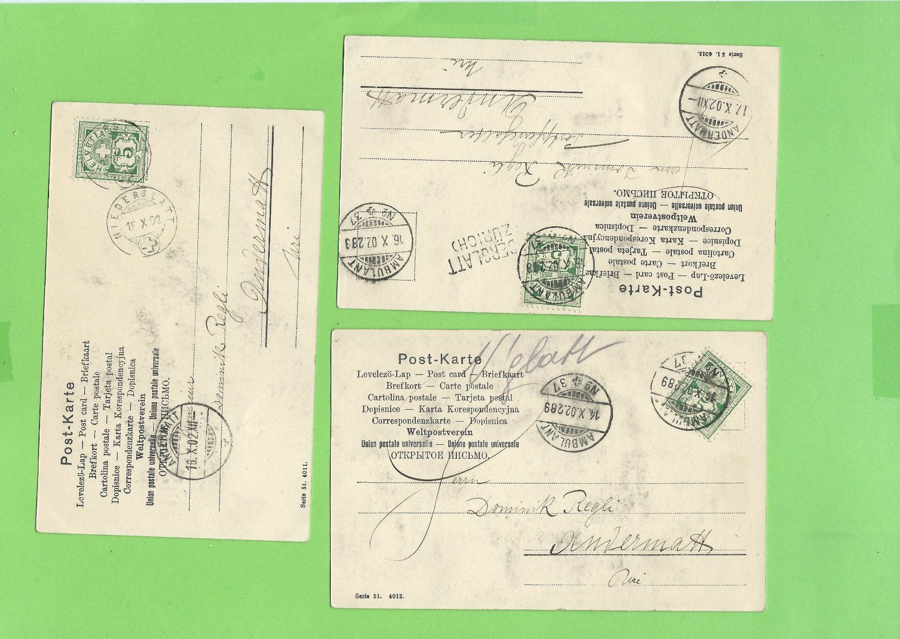 Cartoline postali: Antike Hochzeit Postkarten Sammlung 6 St., Schweiz ca. 1902 – Usato da Zürich venduto da t24_de 3