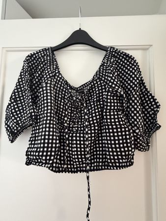 Forever 21 Bluse kariert schwarz weiss Grösse M neuwertig