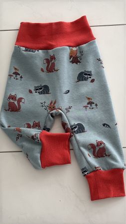 Fleece Thermo Pumphose mit Waldtieren Gr. 62/68 NEU