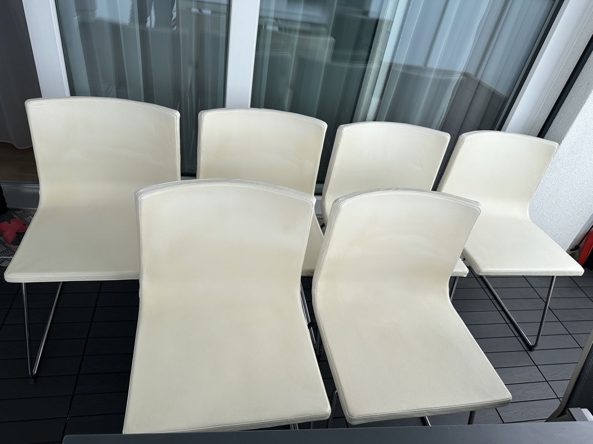 Ikea Sedie: 6x IKEA Lederstühle Cream Weiss – Usato da Schaffhausen venduto da pinca19 2