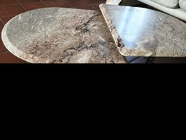 Beistelltische Marmor 2er Set oval Metall gute Z.