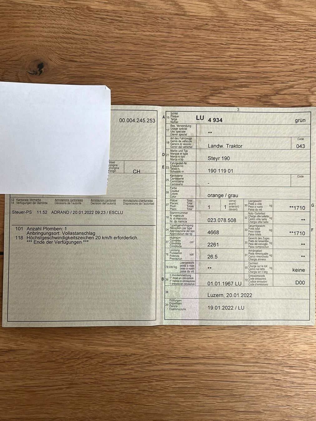 Steyr Trattori: Steyr 190 Jg. 1967 – Usato da Schachen LU venduto da jan_9f78 6