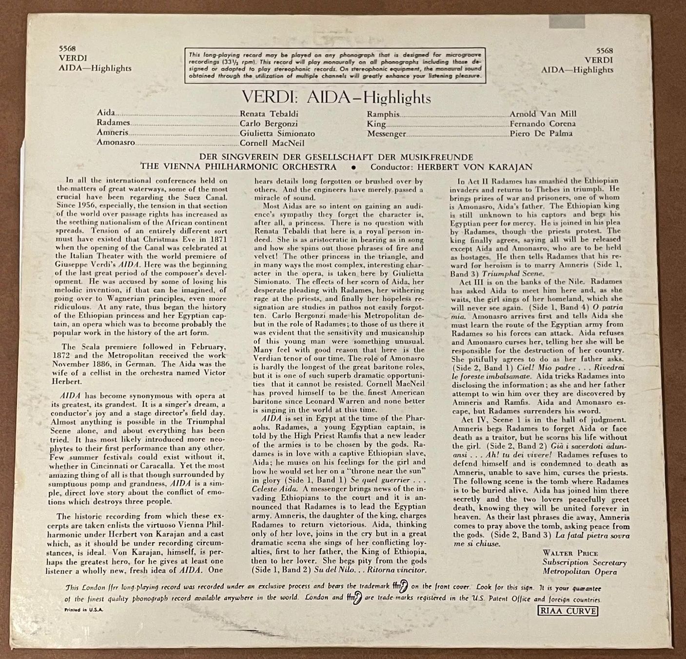 Dischi in vinile: LP VERDI AIDA – Usato da Ostermundigen venduto da Kari1937 1
