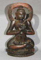 Alte Buddha-Figur aus sehr schwerem Holz