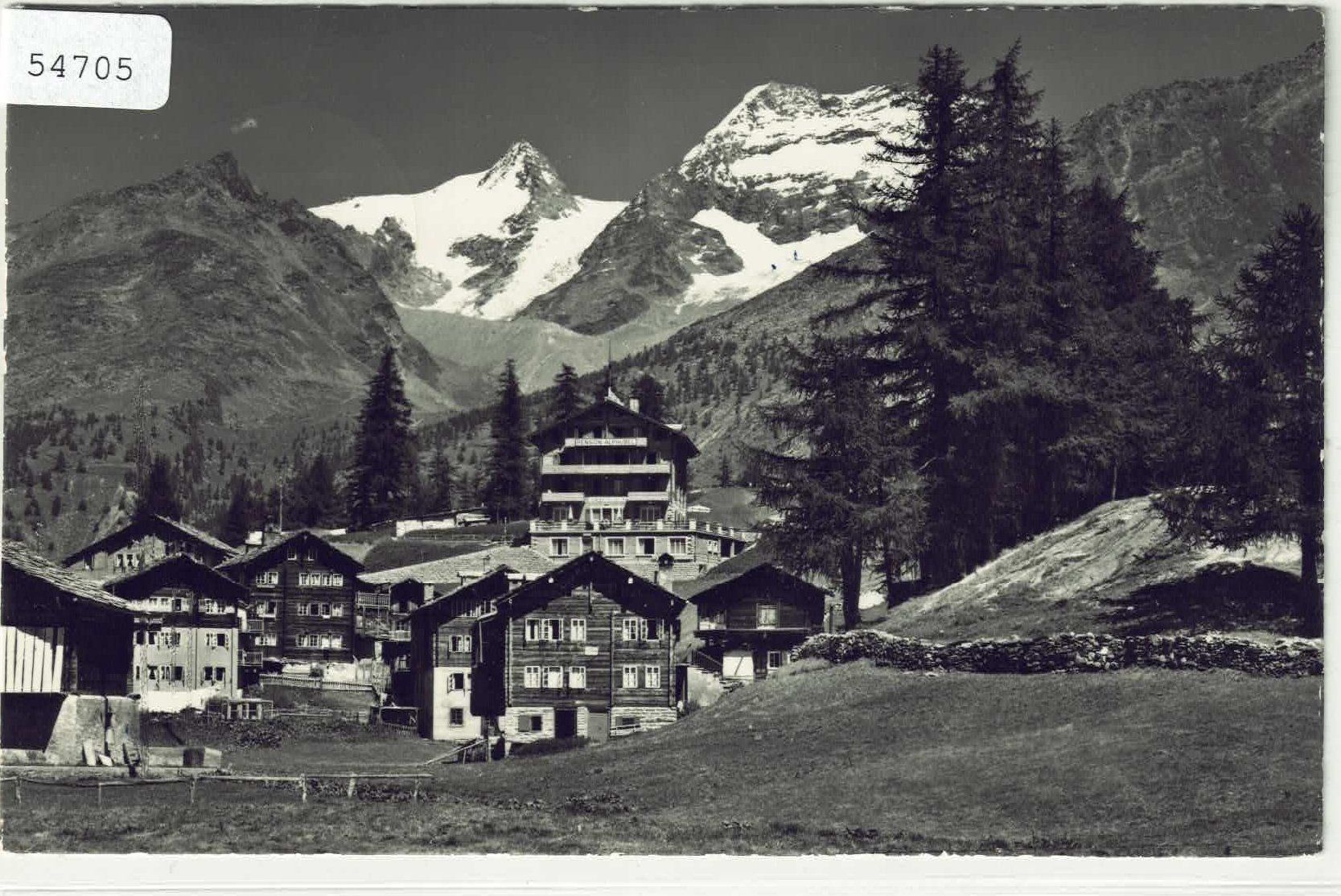 Cartoline postali: Saas-Fee - Lohmattem mit Pension Alphubel - Photo: E. Gyger – Usato da Ettingen venduto da Kartenplanet