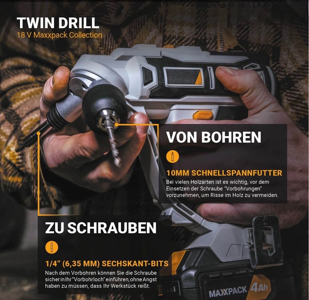 Trapani: 18Volt  Twin Drill Akku-Bohrschrauber – Nuovo e nell'imballaggio originale da Solothurn venduto da Bulldog 6