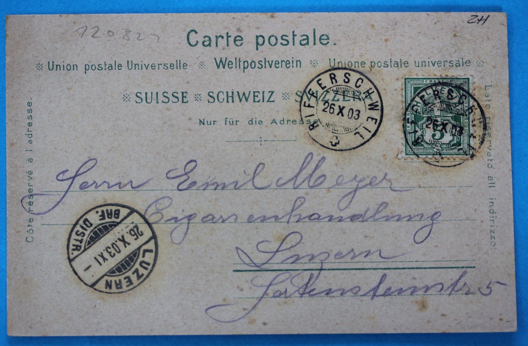 Cartoline postali: RIFFERSWIL LITHO AK – Usato da Lotzwil venduto da pirolh 1