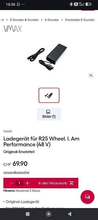 Cavi: Ladekabel vmax R25  – Usato da Frenkendorf venduto da bor_b9cl