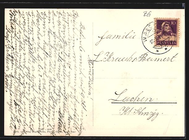Cartoline postali: Walchwil a. Zugersee, Erholungsheim St.  – Usato da Berlin venduto da bartko-reher 1