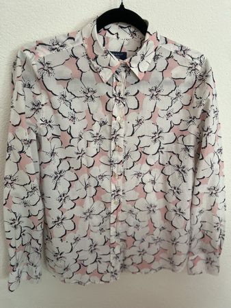 Damen Hemd Gant Blumenmuster rosa weiss guter Zustanden 