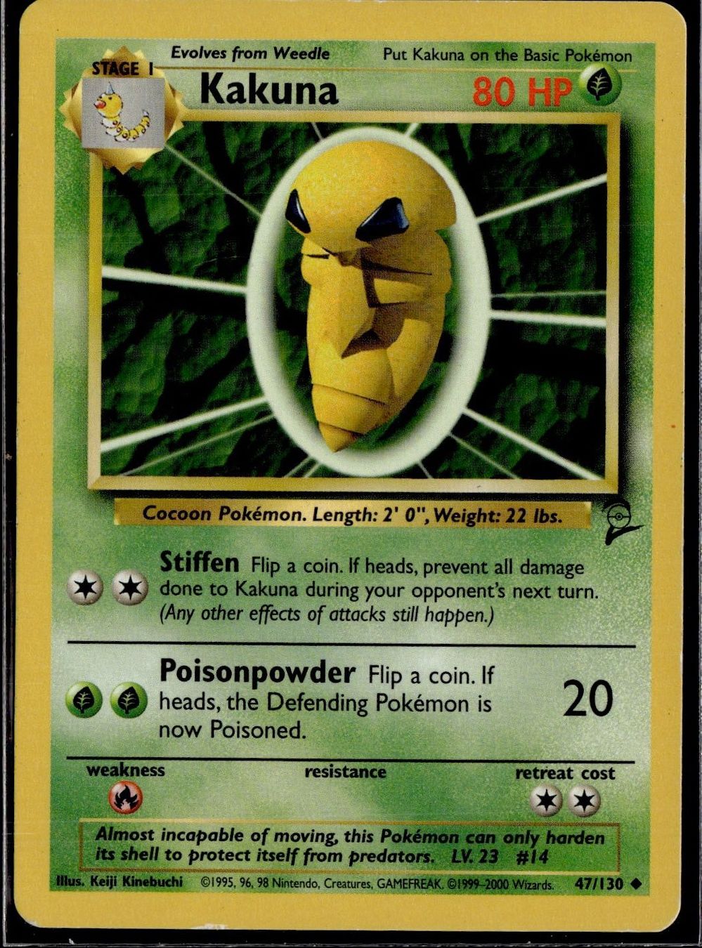 Pokémon Carte collezionabili: Kakuna Base Set 2 47/130 Pokémon 2000 – Usato da Zürich venduto da pokemon_cards
