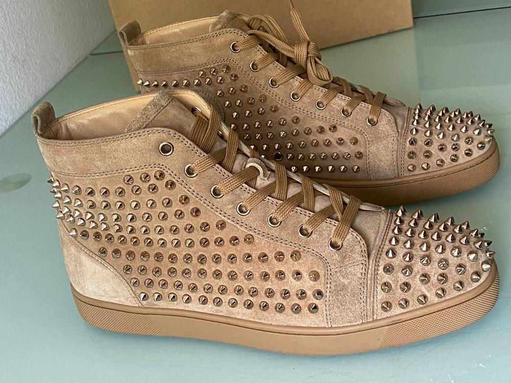 CHRISTIAN LOUBOUTIN SCHUHE LOU SPIKES SNEAKER 45 LEDERSCHUHE AUS