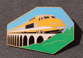 B129 - Schmid Müller SWISS Made Design Pin  Saaneviadukt TGV