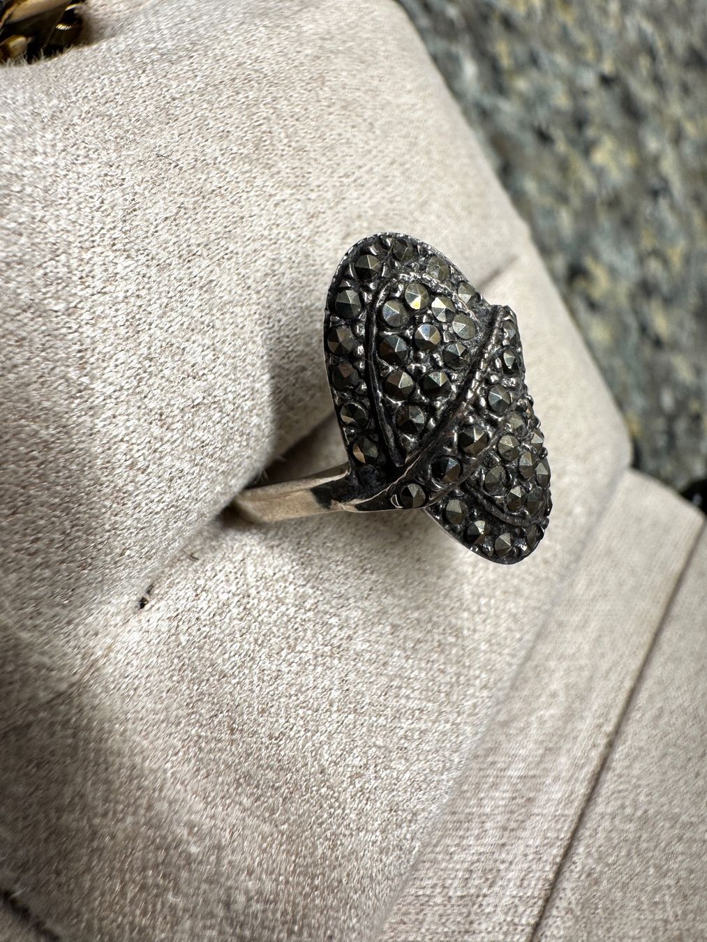 Anelli: Vintage Silberring 925 mit Markasiten – Usato da Egg b. Zürich venduto da chantilly-lace 3