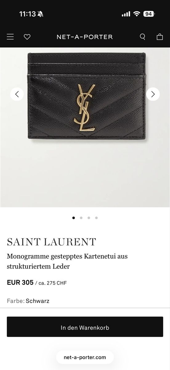 Altro in  Abbigliamento & Accessori: Saint Laurent Kartenetui Schwarz – Usato da Bülach venduto da roman334 3