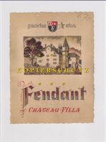 Etikette für Wein - Fendant Château-Villa 1960 (gelocht) /bd