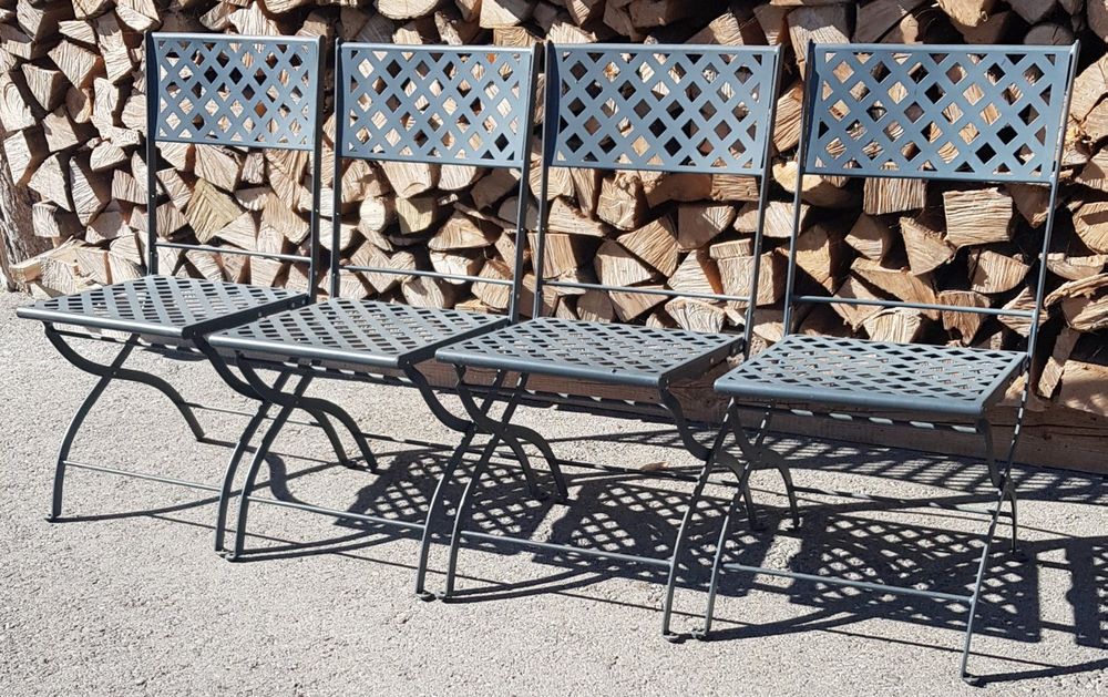 4 Gartenstühle Metall klappbar Kaufen auf Ricardo