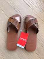 Havaianas Damen Sandalen mit Strass – Braun/Roségold – Neu