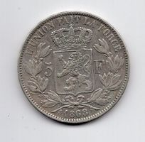 (1672) Belgien, 5 Francs, 1868, ss-vz, Silber