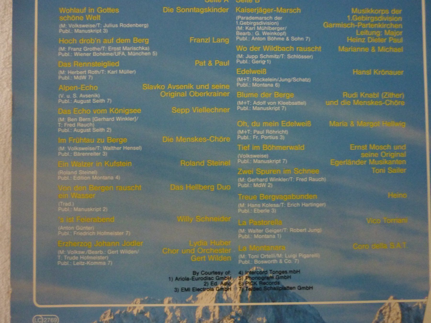 Dischi in vinile: Die schönsten Lieder der Berge Schallplatte – Usato da Vaduz venduto da red94angel 1