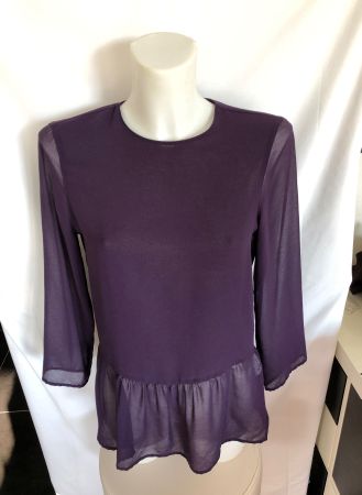 Blouse violette manches longues Zara semi-transparente