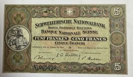 5 Franken 20. Januar 1949, Serie 41 K