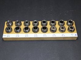 16 Spannzangen meist Schäublin ESX25, inkl. Ständer aus Holz