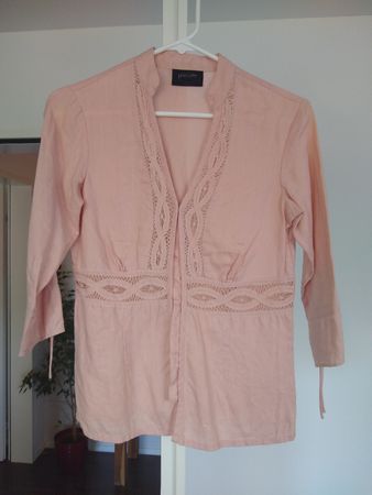 Pink Linen Lace Blouse - Principles - EU 36 UK size 8
