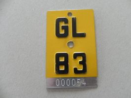 Mofanummer  Nr. Mofa No  Nummer GL 83 Glarus 1983 Geschenk