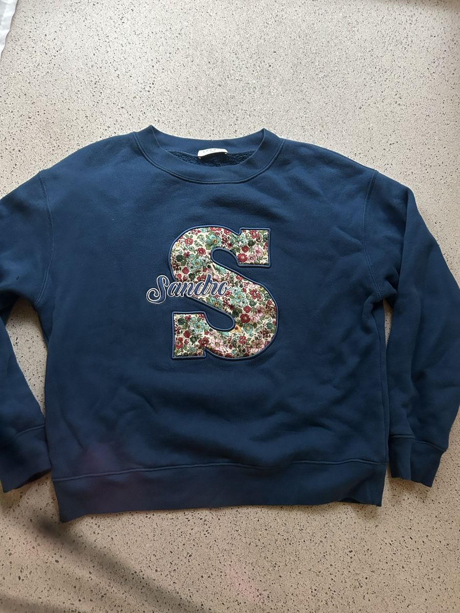 Sandro Maglioni & Felpe: Sandro Paris Sweatshirt Grösse S, Dunkelblau, Blumenmuster S – Usato da Zürich venduto da susan21