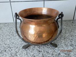 Kupfer, Pflanzengefäss, Jardiniere, Durchm.18/22cm, 15cm H