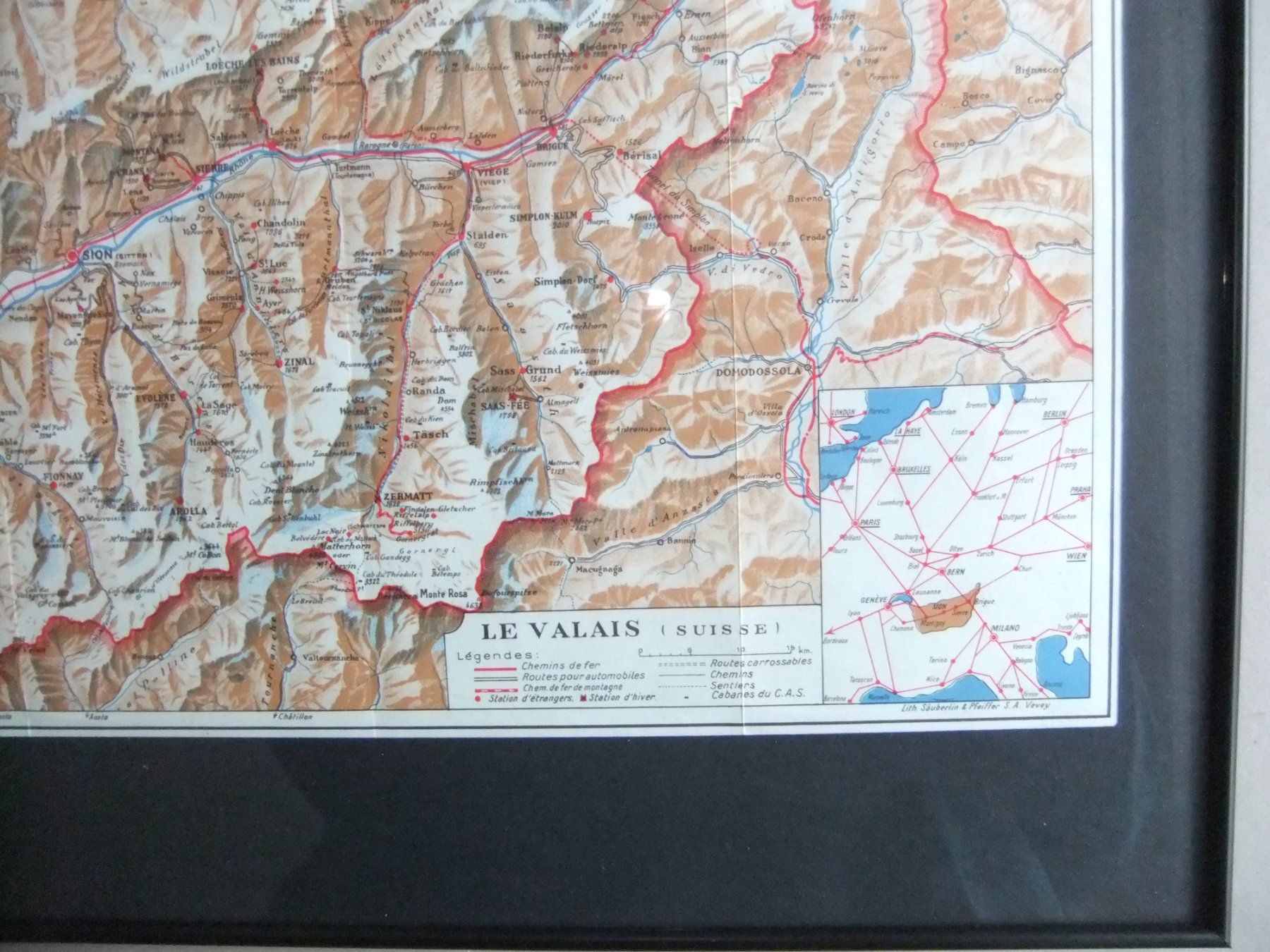 Landkarten & Atlanten: Original Walliser Landkarte Wallis Valais – Gebraucht aus St. Niklaus VS von wunschlos54 1