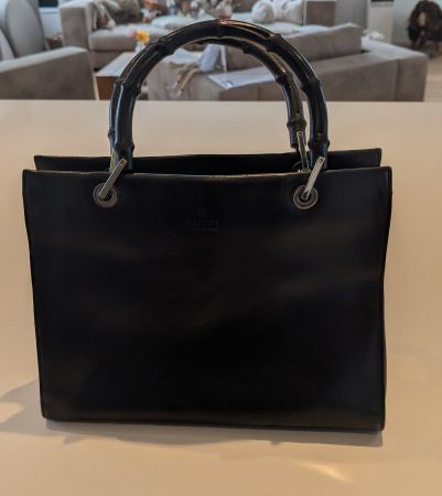 Gucci Handtasche schwarz mit Bambusgriff gebraucht