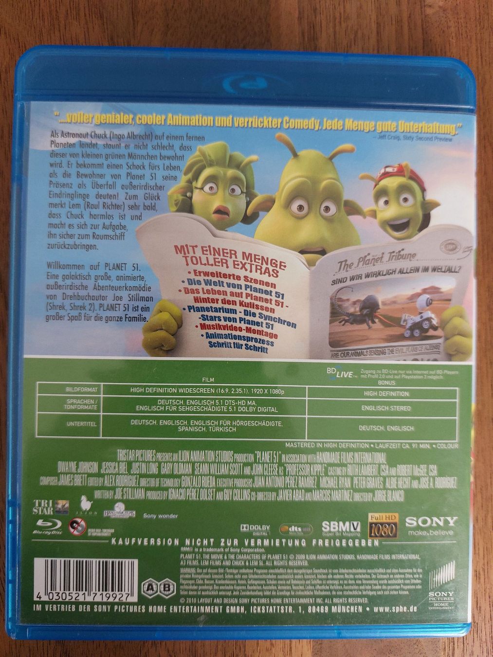 Tutti i DVDs: Blu Ray - Planet 51 – Usato da Rheinfelden venduto da FilmAuktion 1