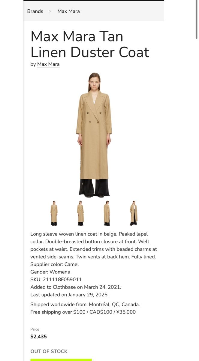 Max Mara Cappotti: Max Mara Leinen Trench – Usato da Sion venduto da b2c1cat 9
