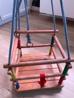 Kinder/Babyschaukel aus Holz mit Seilen und Ringen