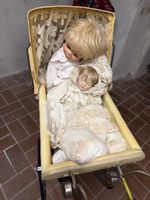 Antiker Puppenwagen mit 2 Puppen, Rarität! Vintage!