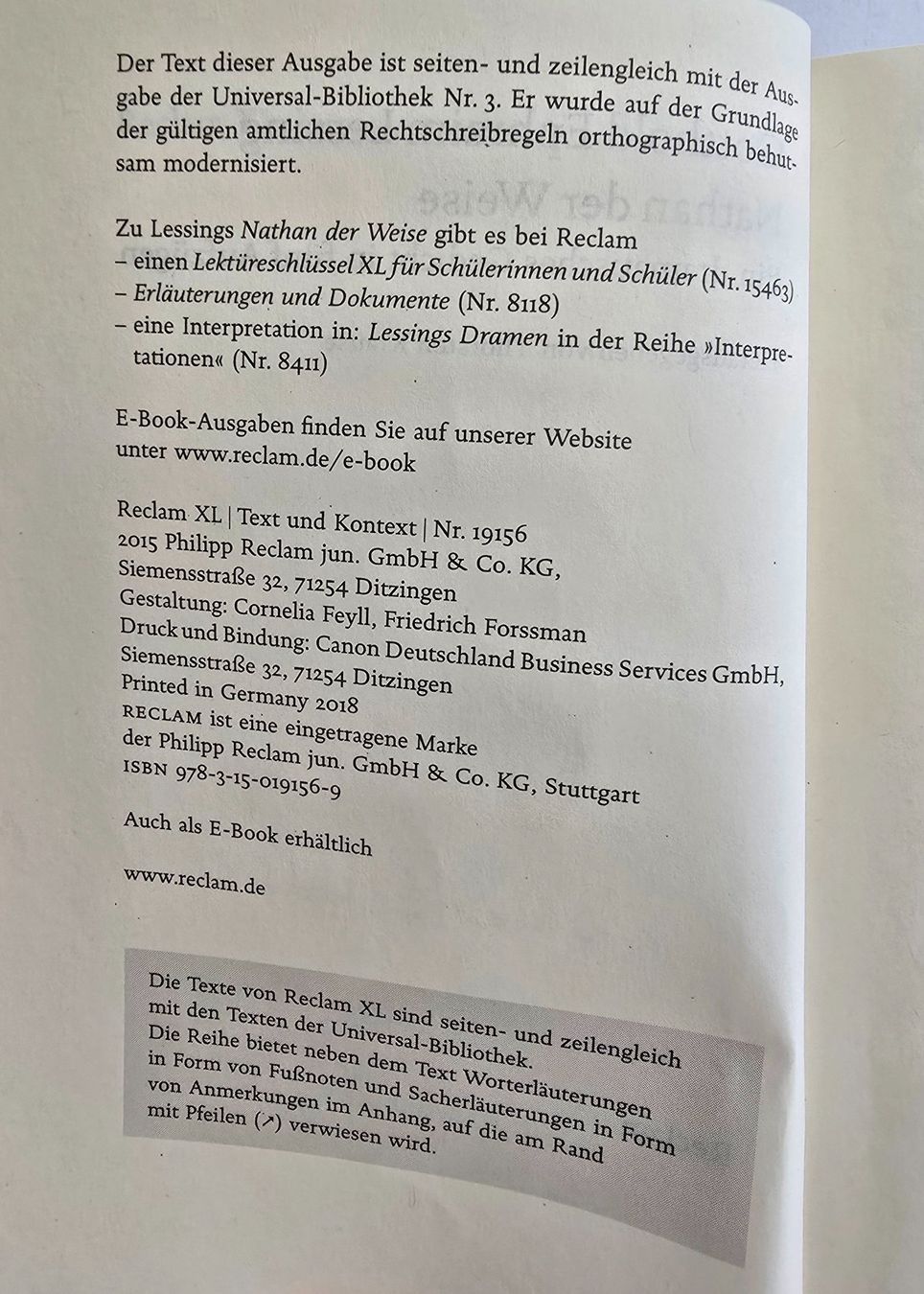 Bücher: Nathan der Weise, G. E. Lessing – Gebraucht aus Zürich von pfo_tjp8 2